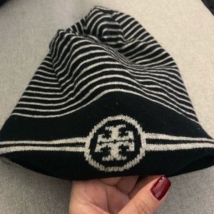 Tory Burch striped merino wool hat/beanie
